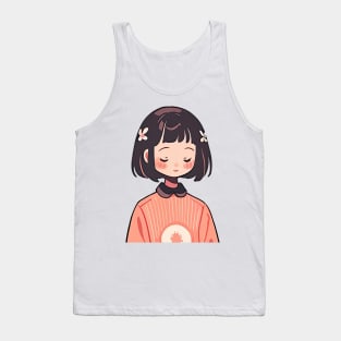 Shy Anime Girl Tank Top